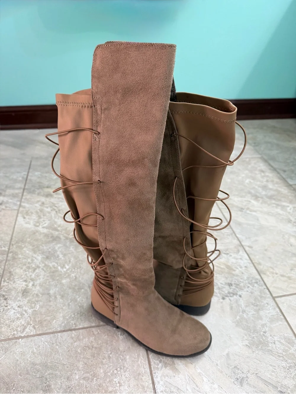 Tan Suede Over-the-Knee Women’s Boots
